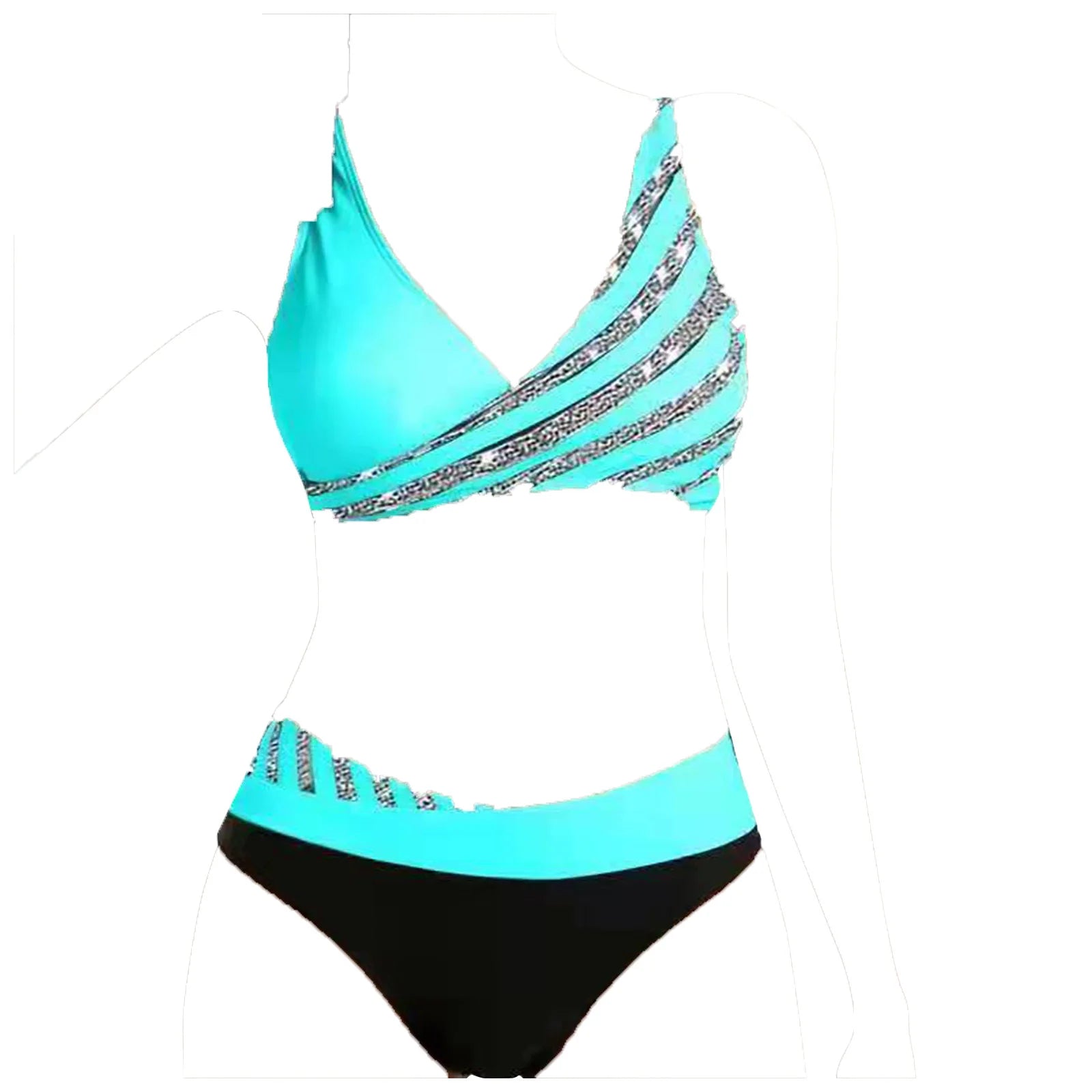 Womens Swimsuit Fashion Split Sexy Bikini With Bra Pads And No Steel Bra two piece Swimming Costume купальник женский раздельный