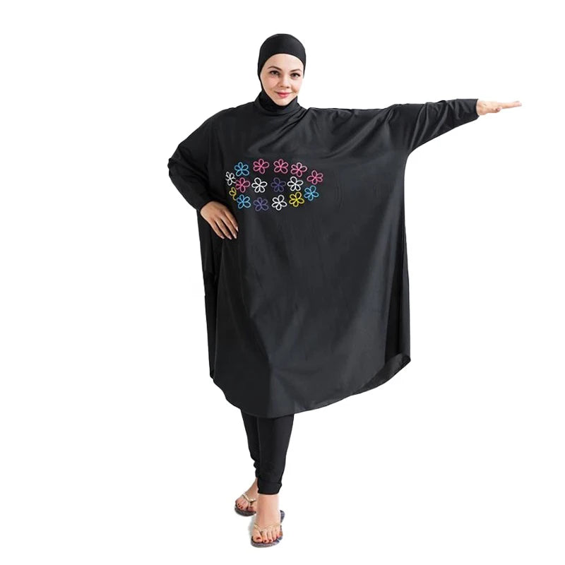 Muslim Burkini Swimming Suit For Women Modest Swimwear Long Sleeve Plus Size Abaya Abayas Swimsuit Cover Ups Bat Shirt Hijab