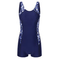 Womens Swim Jumpsuit Beachwear One-piece Printed Swimsuit Sleeveless Boyleg Padded Athletic Swimwear Training Bathing Suits