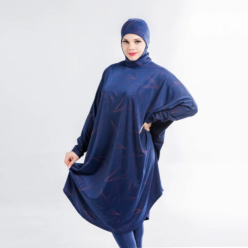 Muslim Burkini Swimming Suit For Women Modest Swimwear Long Sleeve Plus Size Abaya Abayas Swimsuit Cover Ups Bat Shirt Hijab