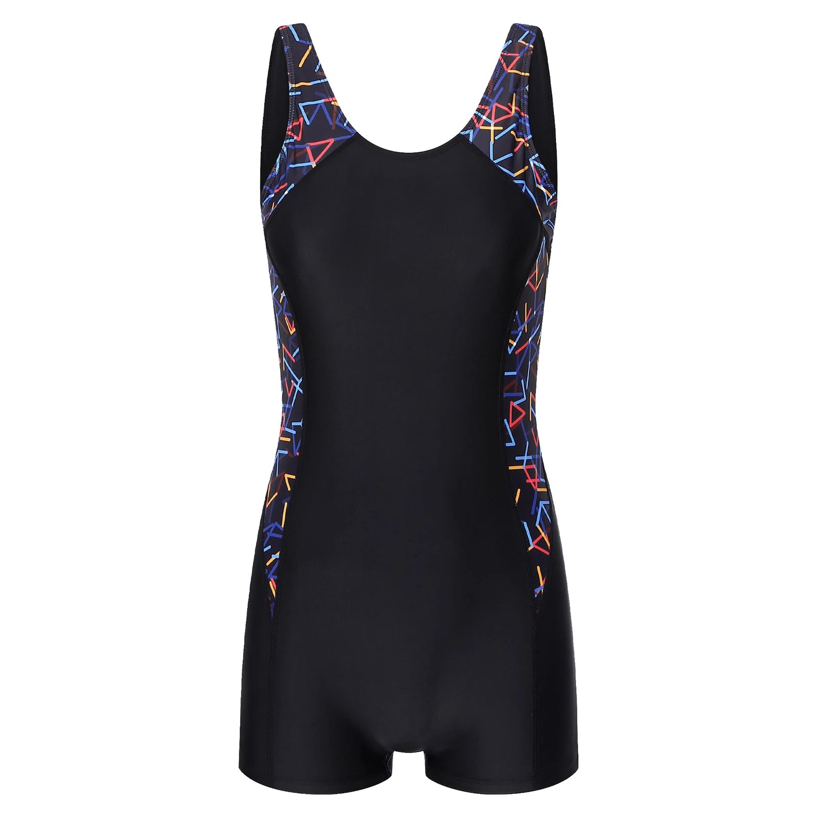 Womens Swim Jumpsuit Beachwear One-piece Printed Swimsuit Sleeveless Boyleg Padded Athletic Swimwear Training Bathing Suits