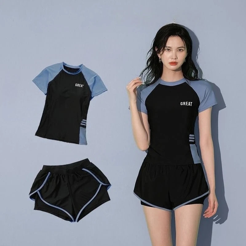 Swimsuit Female Summer Split Leisure Sports Super Immortal Ins Student Conservative Look Thin Cover Belly Swimming Pool Swimsuit