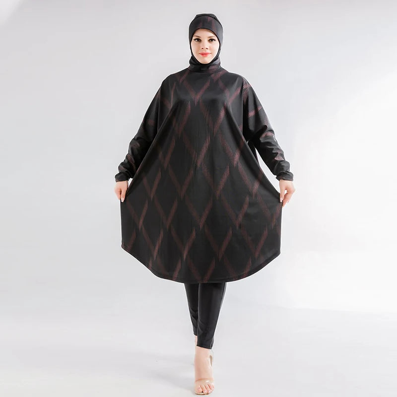 Muslim Burkini Swimming Suit For Women Modest Swimwear Long Sleeve Plus Size Abaya Abayas Swimsuit Cover Ups Bat Shirt Hijab
