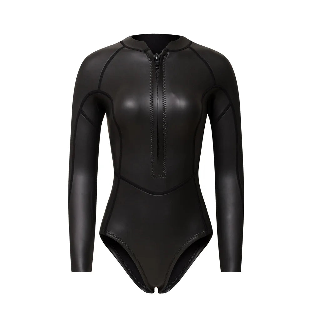 Women's Swimsuit 2mm Wetsuit Girls Bikini Wet Suit Long Sleeve Swimsuit Snorkeling Suit One-piece Swimsuit Surf Suit
