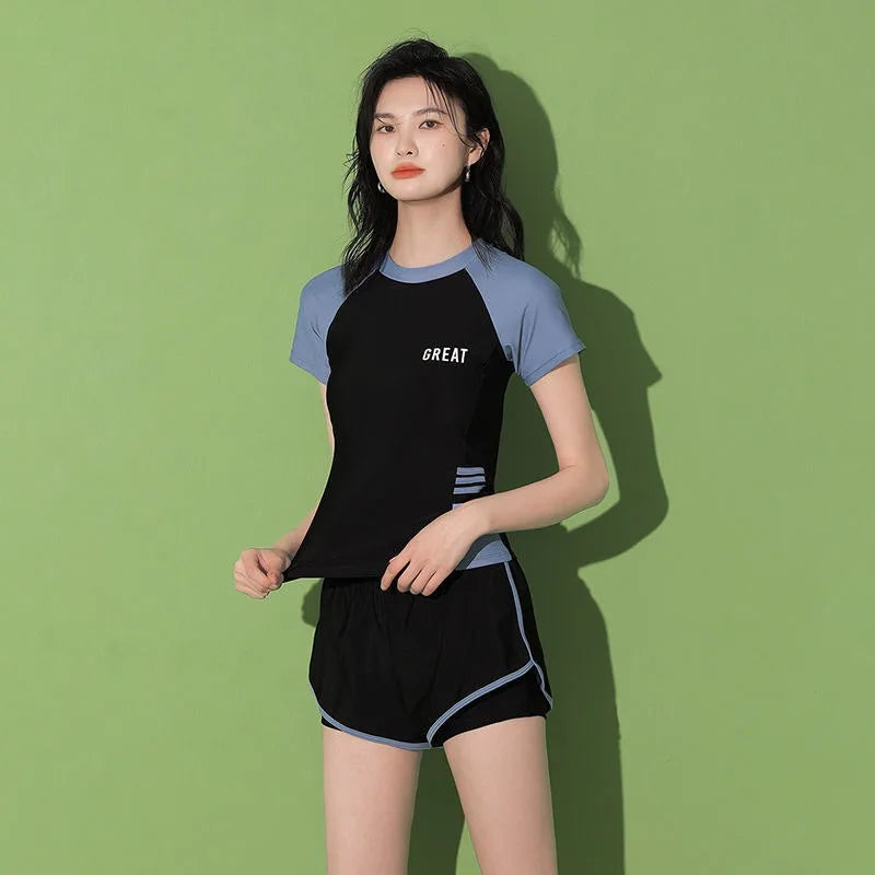 Swimsuit Female Summer Split Leisure Sports Super Immortal Ins Student Conservative Look Thin Cover Belly Swimming Pool Swimsuit