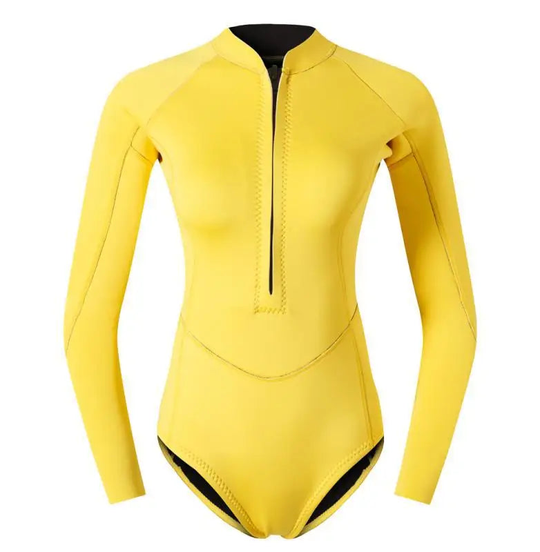 Women's Swimsuit 2mm Wetsuit Girls Bikini Wet Suit Long Sleeve Swimsuit Snorkeling Suit One-piece Swimsuit Surf Suit