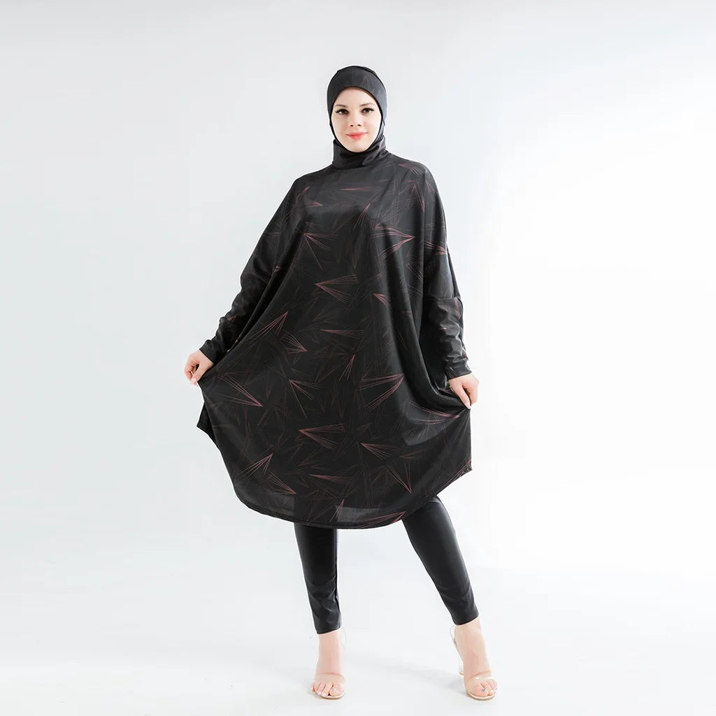 Muslim Burkini Swimming Suit For Women Modest Swimwear Long Sleeve Plus Size Abaya Abayas Swimsuit Cover Ups Bat Shirt Hijab