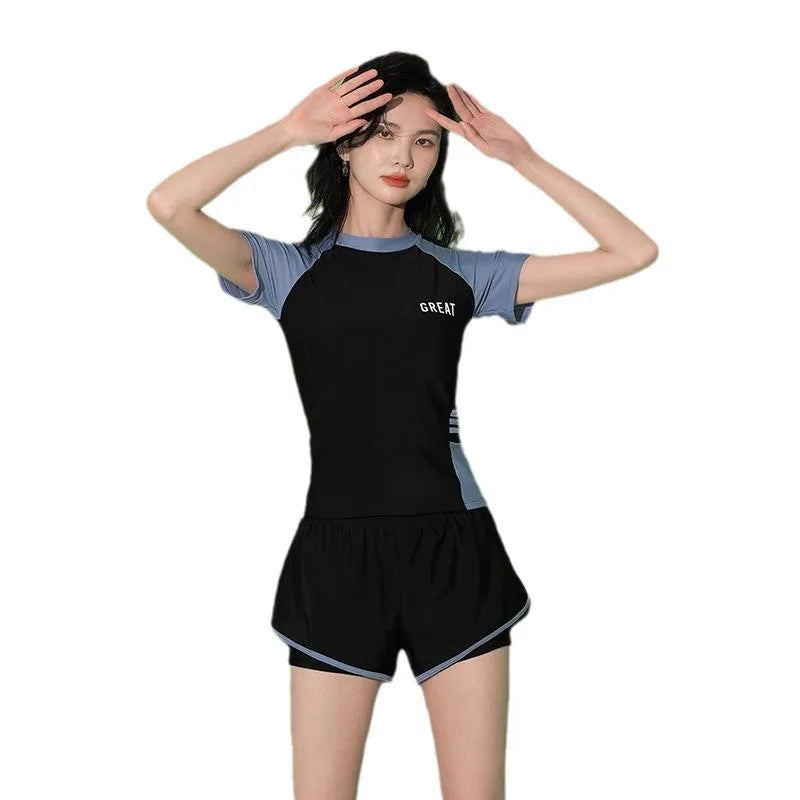 Swimsuit Female Summer Split Leisure Sports Super Immortal Ins Student Conservative Look Thin Cover Belly Swimming Pool Swimsuit